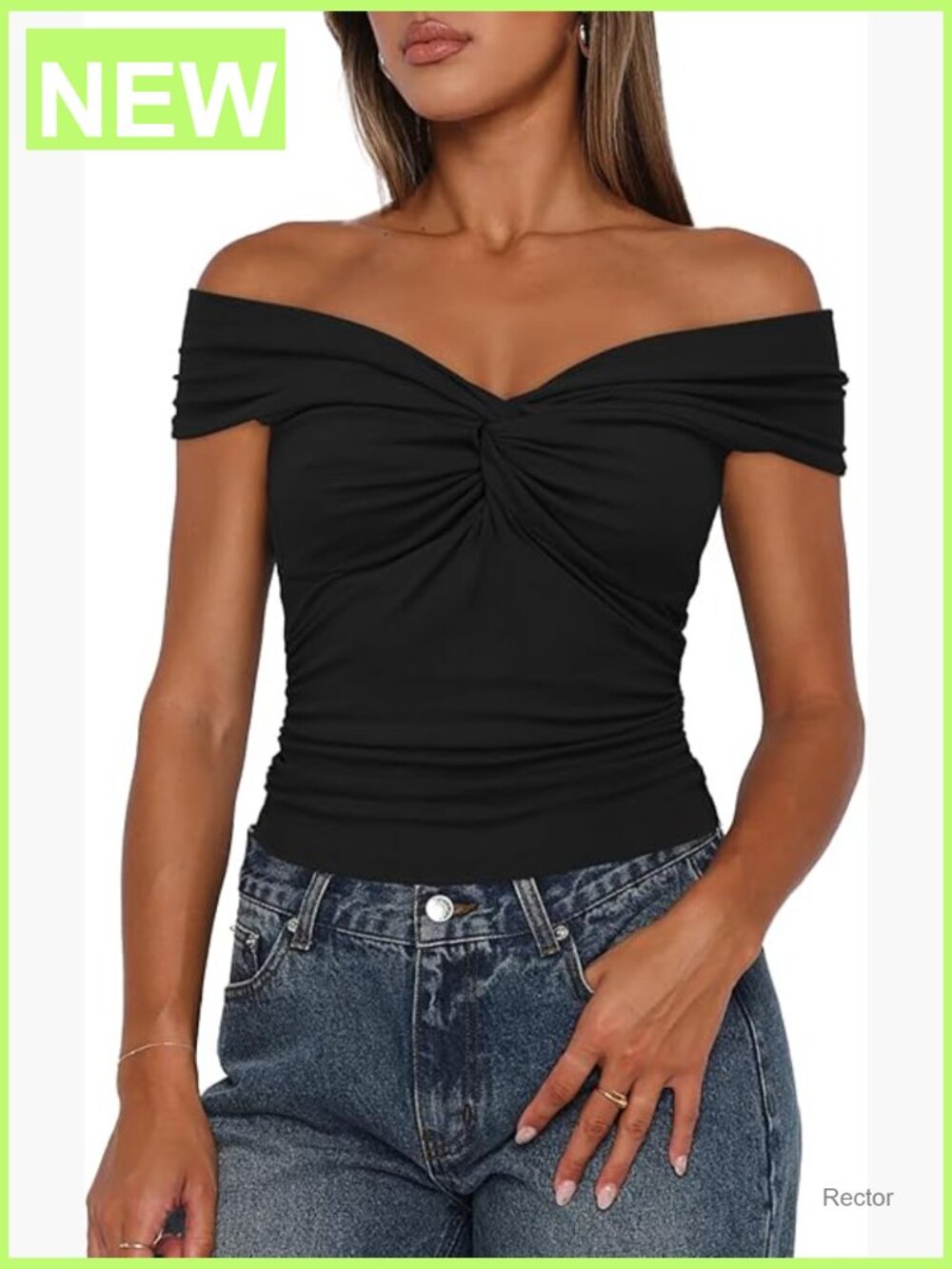 Twist Knot Off Shoulder Tank Top Cap Sleeve Fitted Y2K Going Out Shirt Summer
